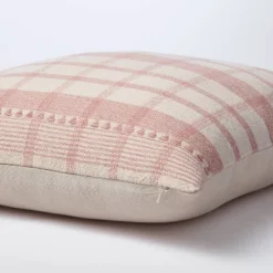 Square Woven Plaid Decorative Throw Pillow Mauve/Light Beige - Threshold™ Designed With Studio McGee: Cotton Dobby, Indoor Use, Hidden Zipper -Best Home Decoration GUEST 06572299 cbd5 4e2a 9603 dfee302fabb6