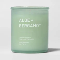Glass Jar Aloe And Bergamot Candle Green - Threshold™ -Best Home Decoration GUEST 073b9542 5bc7 4c27 b1bf 1bfff5fc259b