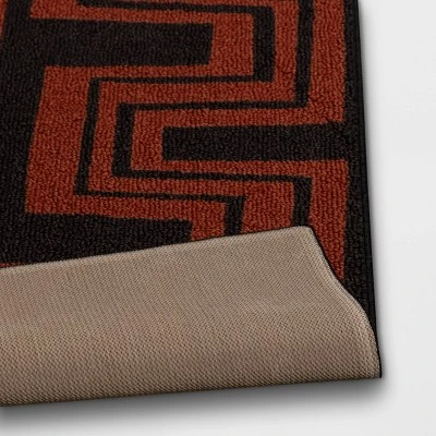 Geometric Area Rug Orange/Black - Threshold™ 5 Geometric Area Rug Orange/Black - Threshold™ - Image 3