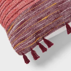 Woven Linework Dec Pillow Oblong Ivory/Plum Red/Dark Salmon Orange - Threshold™: Cotton Fabric, Indoor Decorative Accessory -Best Home Decoration GUEST 1d5224eb b6f2 4c9e b425 af2136367232