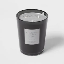 Colored Vase Glass With Dustcover & Black Teak Candle Black - Threshold™ -Best Home Decoration GUEST 203164b8 cea9 4b9d 90b7 3255297338b3