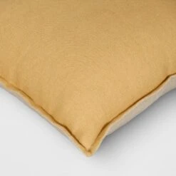Square Linen Reversible Throw Pillow With Flange Contrast Neutral/Gold - Threshold™ -Best Home Decoration GUEST 25e94266 1276 4456 823d b1b3be061e34
