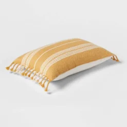 Oblong Woven Stripe Braided Fringe Decorative Throw Pillow Dark Gold - Threshold™ 6 Oblong Woven Stripe Braided Fringe Decorative Throw Pillow Dark Gold - Threshold™ -Best Home Decoration GUEST 297e6cff caa9 4933 8cf4 113a095836c9