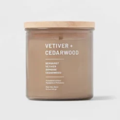 Glass Jar Vetiver And Cedarwood Candle Brown - Threshold™ -Best Home Decoration GUEST 2be66217 9673 4f71 89d7 981533e54650