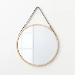 26" Wood Mirror With Pleather Strap Hanger - Threshold™ Designed With Studio McGee -Best Home Decoration GUEST 2dcb4778 974a 4df9 97e6 162547563357