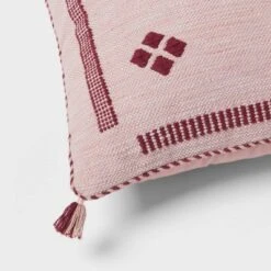 Cactus Silk Woven Square Diamond Dec Pillow Mauve - Threshold™: Indoor Cotton Fabric, Polyester Filled, Textile Design -Best Home Decoration GUEST 2f0367b4 131f 4a06 a58c fe494ce29e01