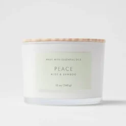 Wood Lidded Glass Wellness Peace Candle - Threshold™ -Best Home Decoration GUEST 2feb914f 8f52 46ab 912d 8ae6fe7aa3f3