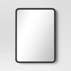 22" X 30" Rounded Corner Wood Wall Mirror - Threshold™ -Best Home Decoration GUEST 300779ed c898 487e 9f3b ef546a8d06b9