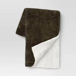 Solid Printed Plush With Shearling Reverse Throw Blanket - Threshold™ -Best Home Decoration GUEST 306f0669 f058 4c55 b504 55172c9555eb