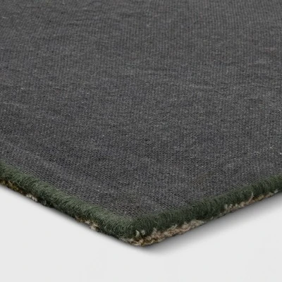 5'x7' Floral Handtufted Area Rug Dark Green - Threshold™ 5 5'x7' Floral Handtufted Area Rug Dark Green - Threshold™ - Image 3