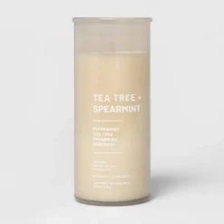 Glass Jar Tea Tree And Spearmint Candle Beige - Threshold™ -Best Home Decoration GUEST 434e2c58 7289 446e 882b 54bfd8670075