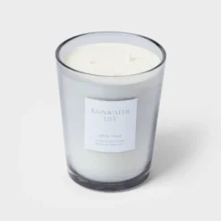 Colored Vase Glass With Dustcover Rainwater Lily Candle Gray - Threshold™ -Best Home Decoration GUEST 4dd3a894 6c80 4248 a2de 93743bf8dee9