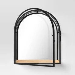 12"x14" Arched Mirrored Display Box Black - Threshold™: Modern Vertical Decor With Shelf -Best Home Decoration GUEST 53c27f6c cd26 4485 8197 f51d57453cd2
