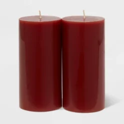 2pk Pillars Warm Cider & Cinnamon Red - Threshold™ -Best Home Decoration GUEST 5fecdd6e 5da9 48e9 866c c72973a56b09