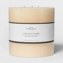 Pillar Vanilla Bean And Amber Candle - Threshold™ -Best Home Decoration GUEST 768825da eabe 4580 a273 79dad14697f6
