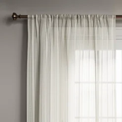 1pc 54"x84" Sheer Leno Weave Curtain Panel Ivory - Threshold™