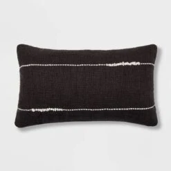 Embroidered Thin Line Lumbar Throw Pillow - Threshold™ -Best Home Decoration GUEST 83519d45 3b50 42e9 acdb 2aa37482f1a7
