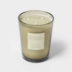 Colored Vase Glass With Dustcover Watermint And Eucalyptus Candle Green - Threshold™ -Best Home Decoration GUEST 8583e514 219c 427d 837a db7f3589ab6c