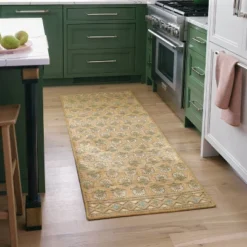 28"x84" Floral Block Memory Foam Runner Rug Yellow - Threshold™