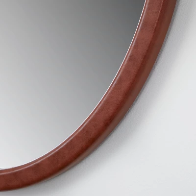 24" X 30" Oval Faux Leather Mirror With Ring - Threshold™ Designed With Studio McGee 2 24" X 30" Oval Faux Leather Mirror With Ring - Threshold™ Designed With Studio McGee