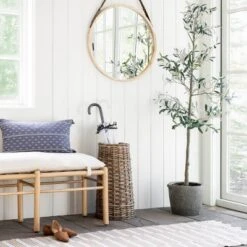 26" Wood Mirror With Pleather Strap Hanger - Threshold™ Designed With Studio McGee -Best Home Decoration GUEST 91dea4da 00ed 45d1 9f22 518a2a48f1fa