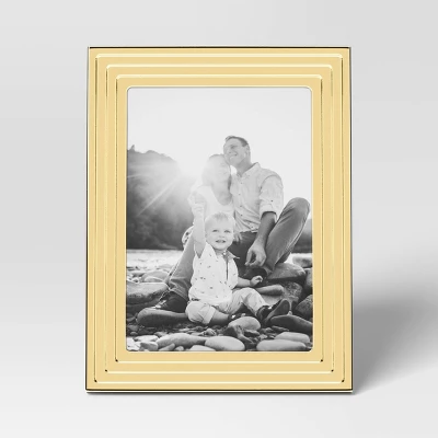 5"x7" Metal Table Picture Frame Plated Brass - Threshold™ 4 5"x7" Metal Table Picture Frame Plated Brass - Threshold™ - Image 2