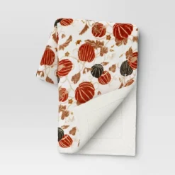Pumpkin Printed Plush With Shearling Reverse Throw Blanket - Threshold™ -Best Home Decoration GUEST 93689881 488d 4b25 86de 00ec94c729b1