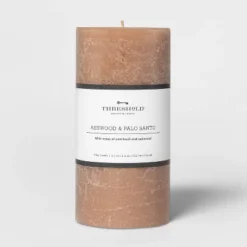 Pillar Ashwood And Palo Santo Candle Tan - Threshold™ -Best Home Decoration GUEST 9913791a f1ef 43d9 aaea 68b743474f9b