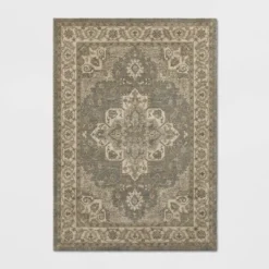Medallion Jewel Boarder Persian Rug Cream/Gray - Threshold -Best Home Decoration GUEST 9c6255e0 5b41 4a38 97f4 48ea4bed8943