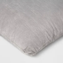 Washed Cotton Velvet Square Throw Pillow Gray - Threshold™: Indoor Use, Hidden Zipper, 18x18" -Best Home Decoration GUEST 9eb28dbf 4f22 43b0 a70d 661f14229d7a