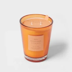 Colored Vase Glass With Dustcover Mandarin & Guava Candle Orange - Threshold™ -Best Home Decoration GUEST 9f988ff2 f7e8 43cd b34a c5d7f14ae156