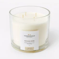 Clear Glass Masala Rose Candle White - Threshold™ Designed With Studio McGee -Best Home Decoration GUEST a428fcef ae40 495d b3e2 43ba30c44f06