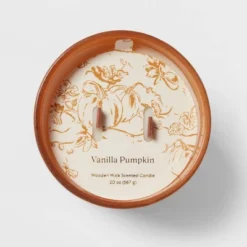 20oz Glass Woodwick Vanilla Pumpkin Candle - Threshold™ -Best Home Decoration GUEST a5419cb6 c88b 4c21 a56b d71789983174