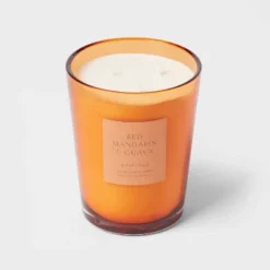 Colored Vase Glass With Dustcover Mandarin & Guava Candle Orange - Threshold™ -Best Home Decoration GUEST aa27f146 dfa7 4f00 a5e8 351ea0849844