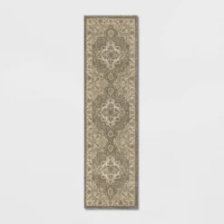 Medallion Jewel Boarder Persian Rug Cream/Gray - Threshold -Best Home Decoration GUEST b042792a a048 45b9 9a12 db0cfc170a5c