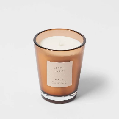 Colored Vase Glass With Dustcover Desert Amber Candle Brown - Threshold™ 5 Colored Vase Glass With Dustcover Desert Amber Candle Brown - Threshold™ - Image 3