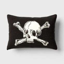 Oversize Skull And Crossbones Woven Cotton Lumbar Halloween Throw Pillow Black - Threshold™ -Best Home Decoration GUEST b45186ba 7db4 4537 829f d4aedfe091ea