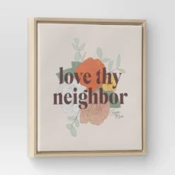 12" X 12" Love The Neighbor By Chantell Marlow Framed Wall Canvas - Threshold™ -Best Home Decoration GUEST b5291564 042b 4bc1 a36a 1914f6a322e2