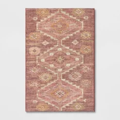 Southbury Washable Printed Diamond Persian Style Rug Rust - Threshold™ -Best Home Decoration GUEST b5d6df13 0c44 4a2b b43b 41b2a9d69bf7