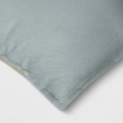 Square Linen Reversible Throw Pillow With Flange And Contrast Neutral/Green - Threshold™ -Best Home Decoration GUEST b9ebd226 c55b 4c32 84c8 1f9ffcae67d6