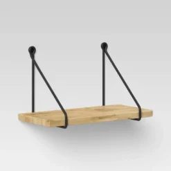 Wood Wall Shelf With Hanging Wire Natural/Black - Threshold™ -Best Home Decoration GUEST bb26f91a 6bd6 4d71 8b2b f837867b48f4