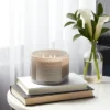14oz Lidded Gray Glass Jar Crackling Wooden 3-Wick Candle With Paper Label Coconut And Honey  - Threshold™ -Best Home Decoration GUEST be5a183f bab6 4653 b17a da679b4793f2