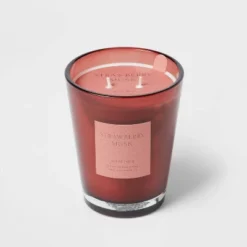 Colored Vase Glass With Dustcover Strawberry Musk Candle Red - Threshold™ -Best Home Decoration GUEST bff6ffbf c36a 4e82 a556 ba31fee10532