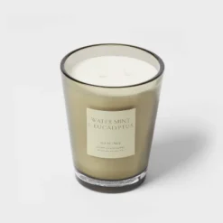 Colored Vase Glass With Dustcover Watermint And Eucalyptus Candle Green - Threshold™ -Best Home Decoration GUEST c7ced8f8 1486 4167 bf53 4e77271a3df4
