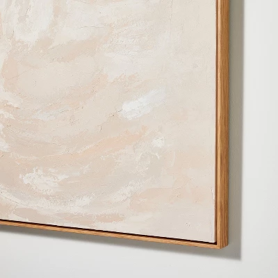 30" X 30" Hope To Taupe Framed Embellished Canvas Light Wood - Threshold™ Designed With Studio McGee 4 30" X 30" Hope To Taupe Framed Embellished Canvas Light Wood - Threshold™ Designed With Studio McGee - Image 2