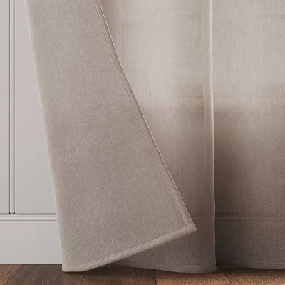 Light Filtering Textural Sheer Curtain Panel Brown - Threshold™ 4 Light Filtering Textural Sheer Curtain Panel Brown - Threshold™ - Image 2