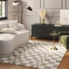 Checkered Woven Flatweave Area Rug White - Threshold™