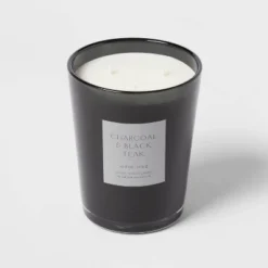 Colored Vase Glass With Dustcover & Black Teak Candle Black - Threshold™ -Best Home Decoration GUEST cf6f4780 63d6 4d26 8370 d23011a8995c