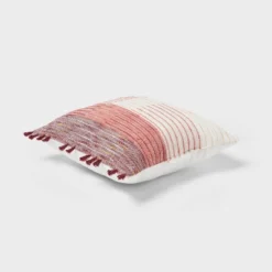 Woven Linework Dec Pillow Oblong Ivory/Plum Red/Dark Salmon Orange - Threshold™: Cotton Fabric, Indoor Decorative Accessory -Best Home Decoration GUEST dab6e482 6c80 43e4 a05c 050286d6babe