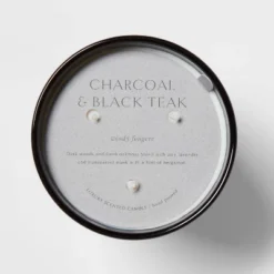 Colored Vase Glass With Dustcover & Black Teak Candle Black - Threshold™ -Best Home Decoration GUEST db5f0a77 3d4b 4811 aeb9 5e16fded9c82